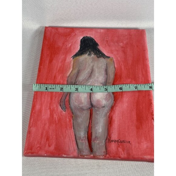 Original Acrylic on Canvas Nude Art, “Big & Beautiful” Signed Camlica 8” X 10” - Picture 6 of 7